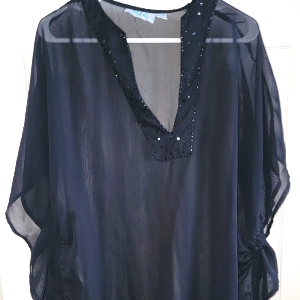 Eshe paradise black coverup top